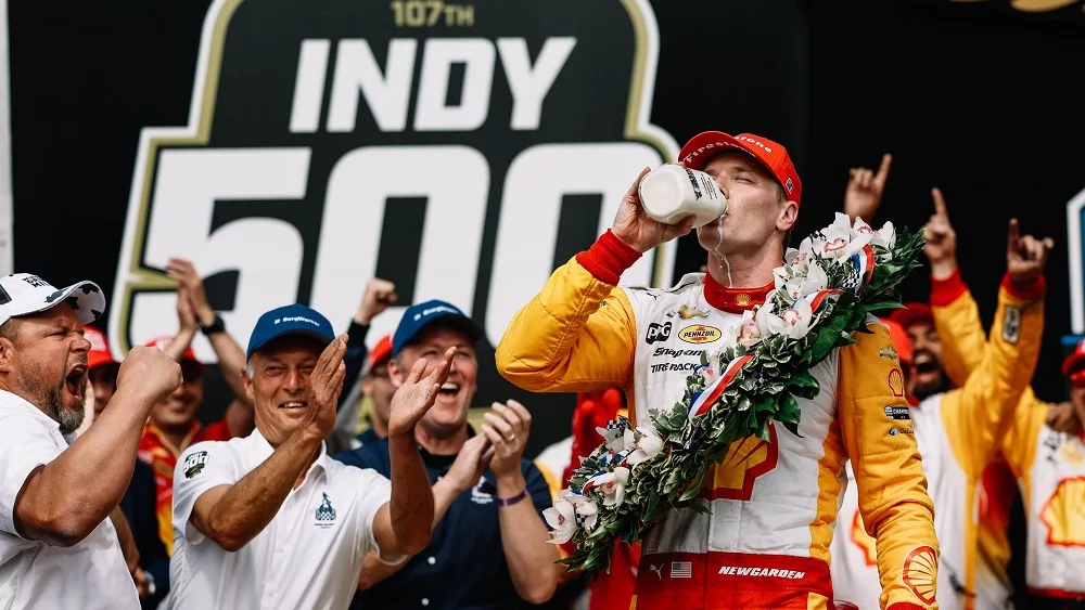Josef Newgarden, winner of the 107th Running of the Indianapolis 500 in 2023.