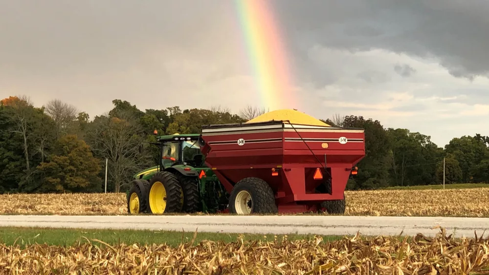 corn harvest rainbow