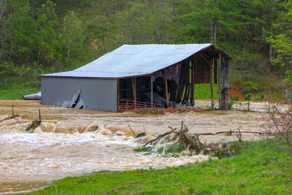 hurricane helene barn