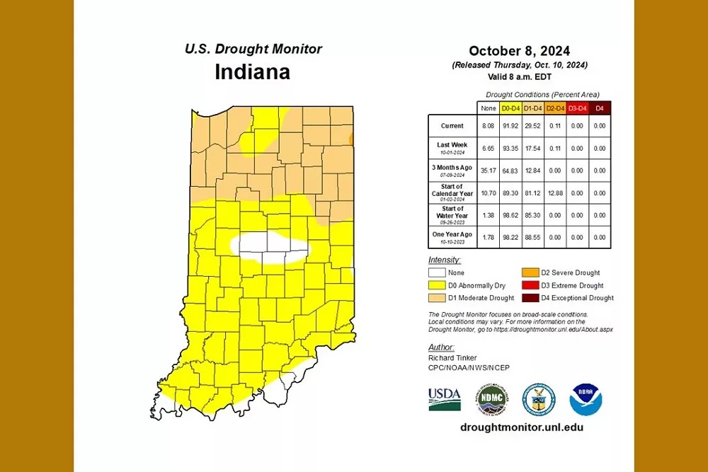 92 Percent of Indiana Abnormally Dry, 30 Percent Under Moderate Drought ...