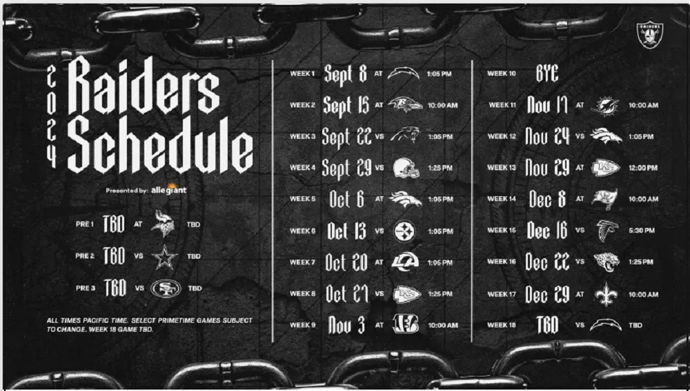 Raiders Schedule 2024