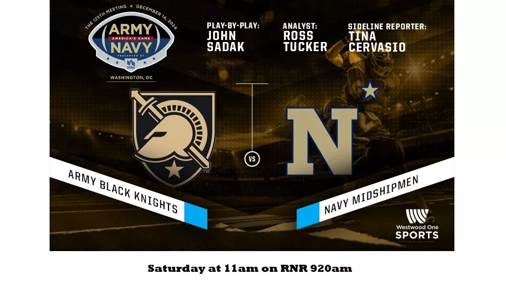 Army vs Navy Saturday at 11am on RNR 920am