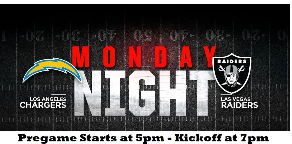 Raiders Host Chargers on MNF at 7pm