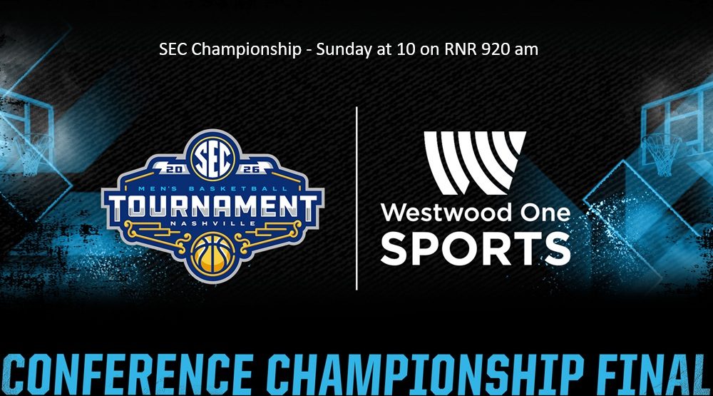 SEC Men's Finals - Sunday at 10am on RNR 920