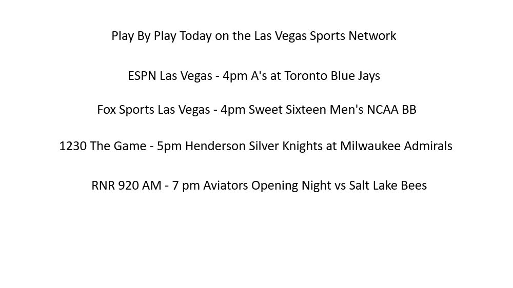 PXP for Today on LV Sports Network