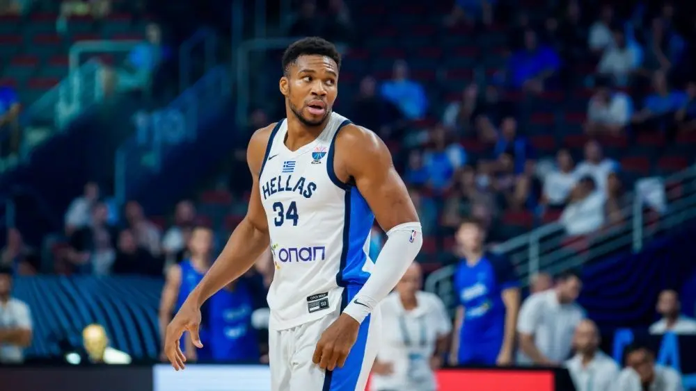 Giannis Antetokounmpo^ FIBA EUROBASKET 2025 hoops  lucifer  betwixt  National men's squad  Greece and National men's squad  Israel. RIGA^ LATVIA. 7th September 2025