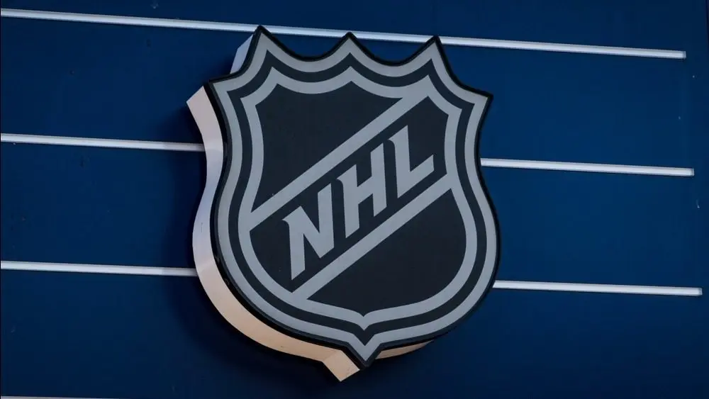 The NHL Logo is seen connected the facade of a building. San Francisco^ CA - Sept 1 2025