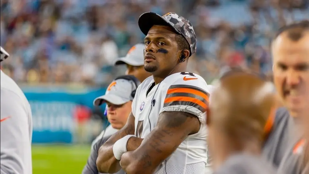 QB Deshaun Watson of Cleveland Browns Jacksonville Jaguars TIAA Bank Field Jacksonville Florida August 12^ 2022