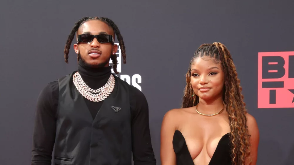 Halle Bailey and DDG at the 2022 BET Awards at Microsoft Theater on June 26^ 2022 in Los Angeles^ CA