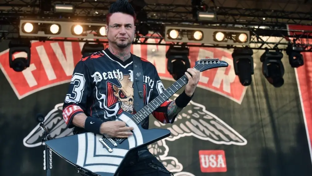 Guitarist Jason Hook of Five Finger Death Punch during performance at festival Rock for People in Hradec Kralove^ Czech republic^ July 4^ 2016.