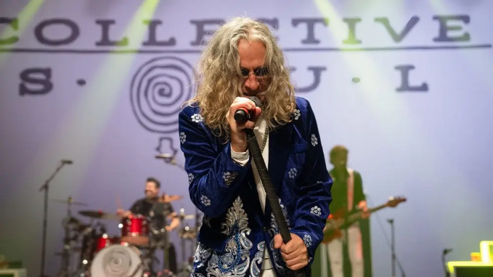 Collective Soul performing at the Music Center Hall for the Performing Arts in Detroit^ Michigan^ July 8^ 2023
