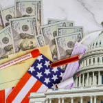 washington-dc-capitol-dome-with-stimulus-financial-a-bill-individual-checks-from-government-us-100-dollar-bills-currency-american-flag-global-pandemic-covid-19-lockdown