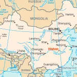 Location of the town Wuhan CIA Factbook, cropped, one point added Category:Locator_maps_of_cities_in_China {{PD-USGov-CIA-WF}}