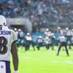 LAMAR JACKSON BALTIMORE RAVENS VS JACKSONVILLE JAGUARS NOVEMBER 27^ 2022 at TIAA BANK FIELD JACKSONVILLE FLORIDA
