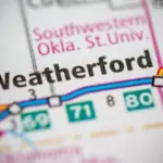 MAP featuring Weatherford. Oklahoma. USA