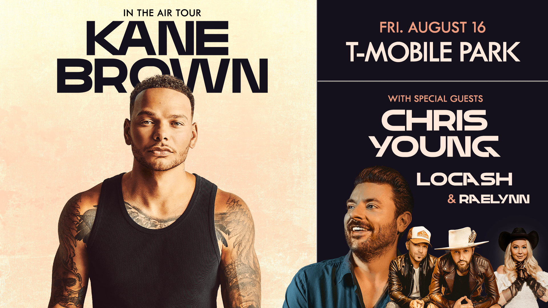 Kane Brown In The Air Tour With Chris Young, LOCASH and RaeLynn at T