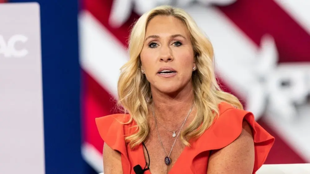 Congresswoman Marjorie Taylor Greene (R) in conversation with Sara Carter during CPAC Texas 2022 conference at Hilton Anatole Dallas^ TX - August 5^ 2022