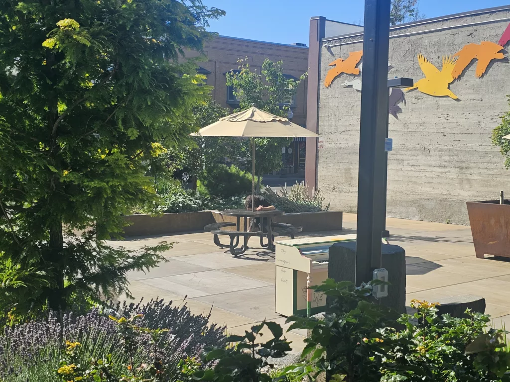 A man sleeps on his arm at table at Sugarman's Corner Park