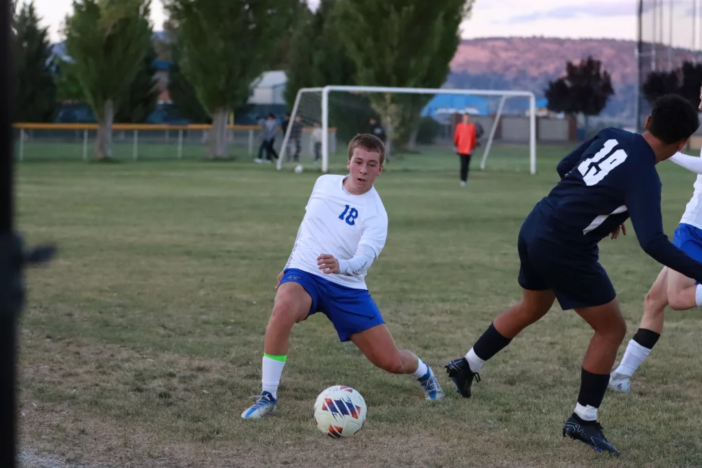 A photo from a Mazama boys soccer game