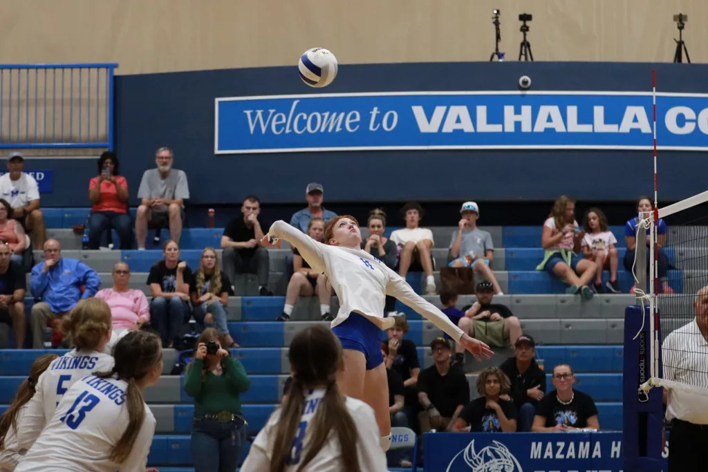 A picture from a Mazama volleyball game