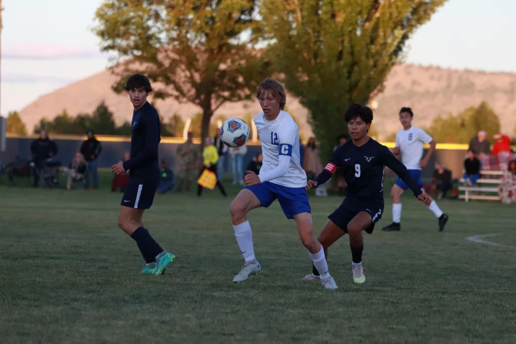 A photo from a Mazama boys soccer game