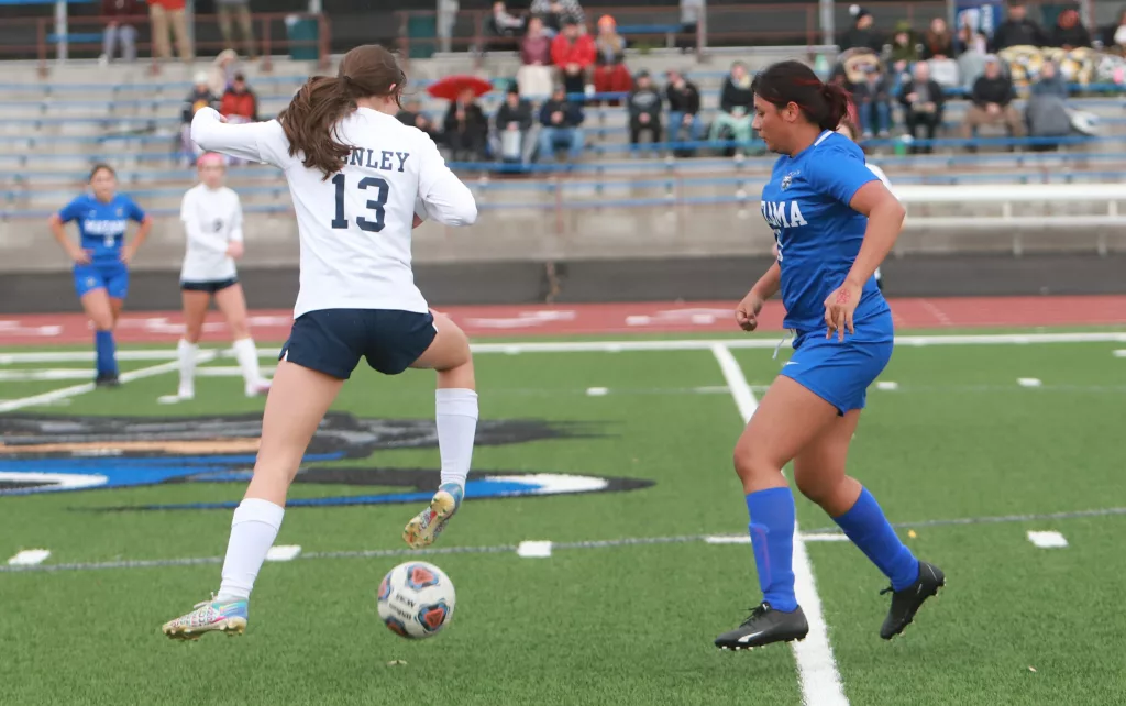 A photo from a Henley girls soccer game