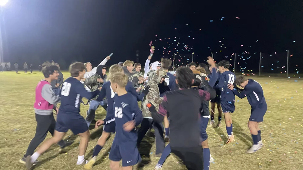 Henley boys soccer celebrates their league championship