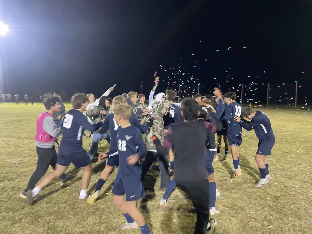 Henley boys soccer celebrates their league championship