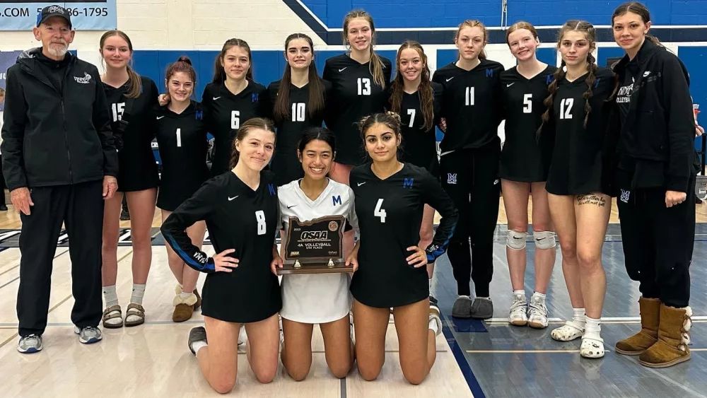 The Mazama volleyball team after finishing fifth in the state tournament