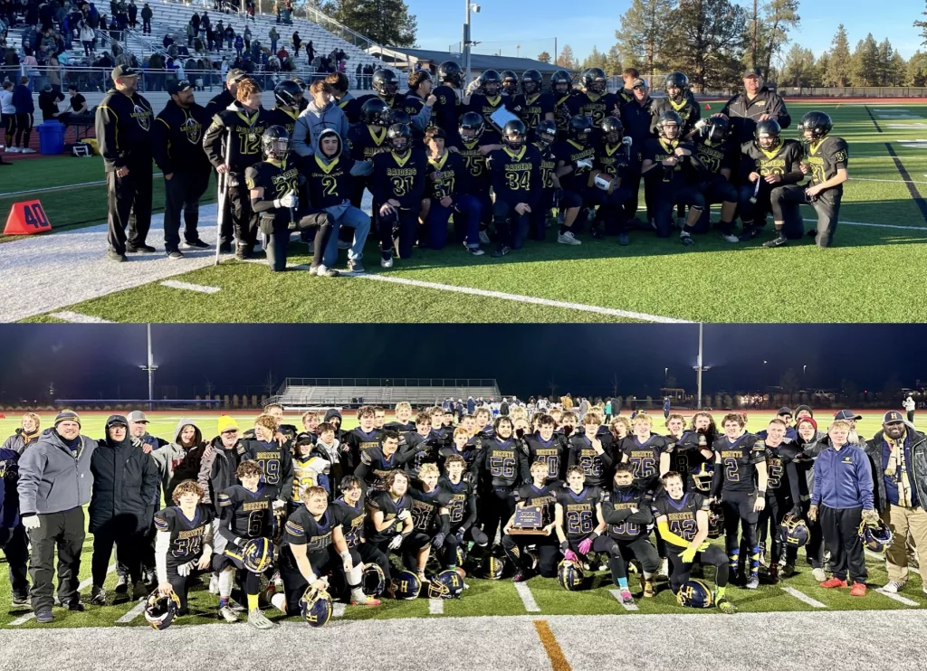 Lost River and Henley football after winning the state championships