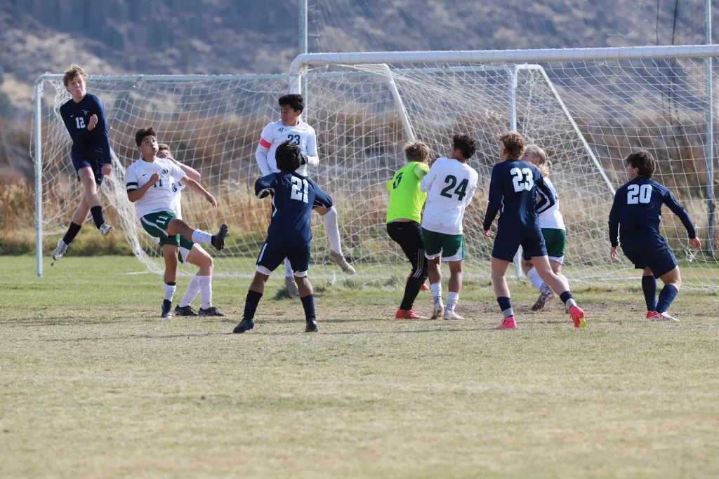 A photo from a Henley boys soccer game