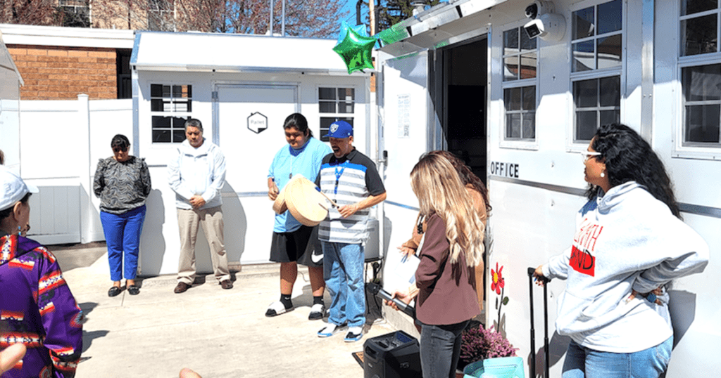 Opening ceremonies at the transitional emergency shelter