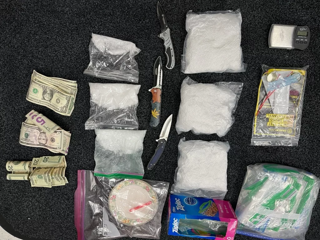 Meth and other objects seized from Zanotto