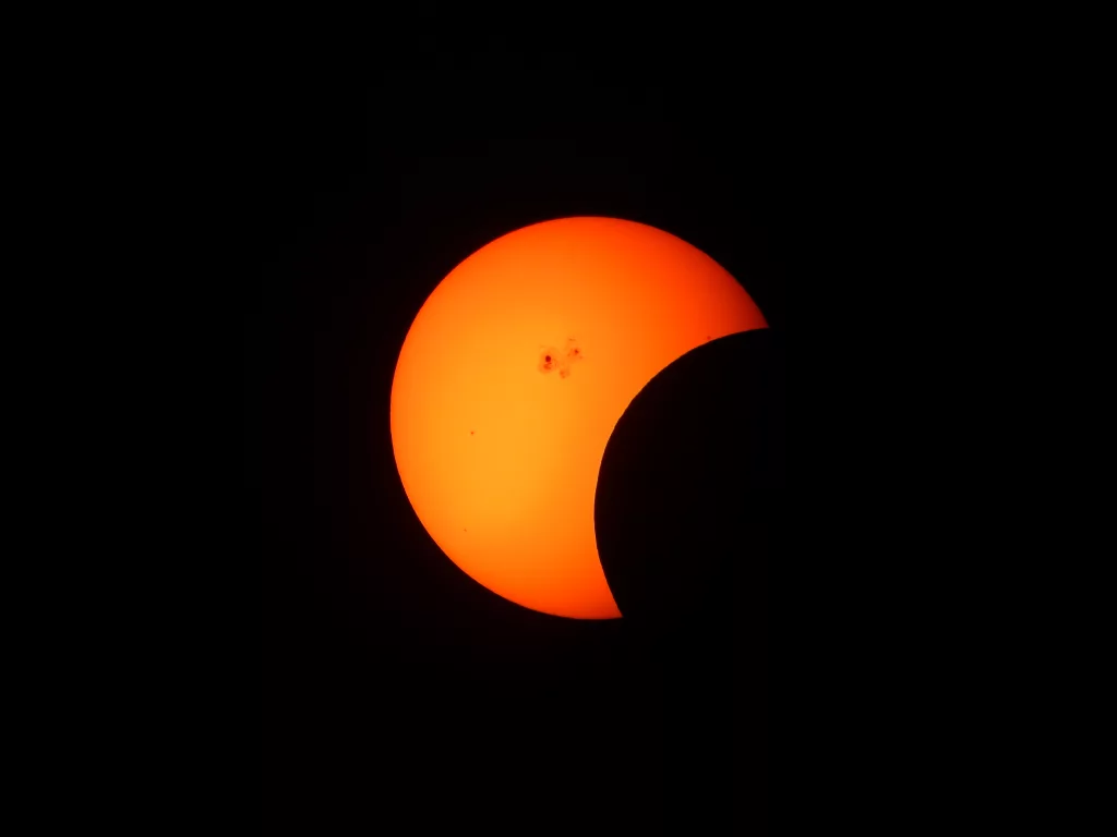 A partial solar eclipse
