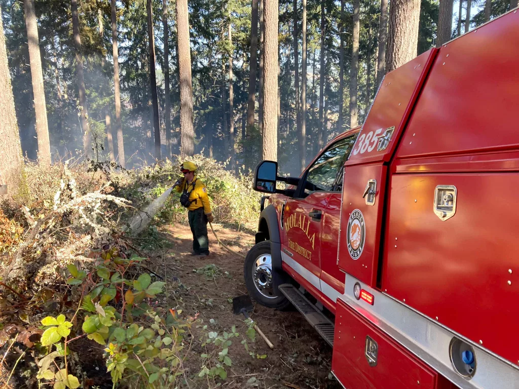 Firefighters battling the Molalla Fire