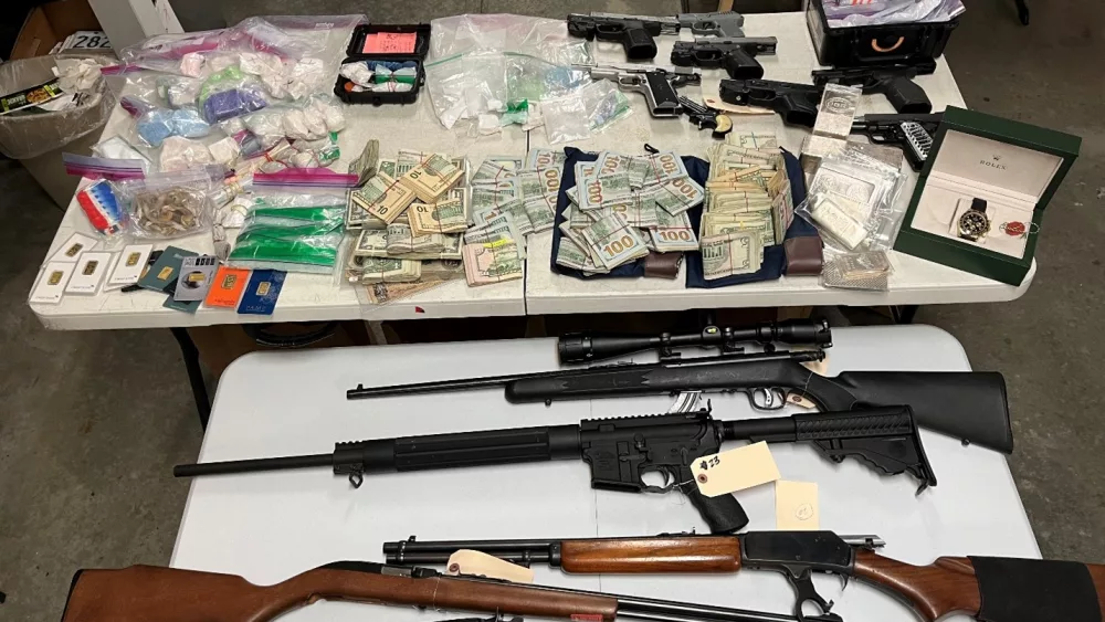 Drugs, guns and money seized from the raid