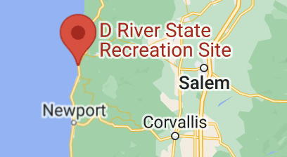 The location of D River Beach on a map