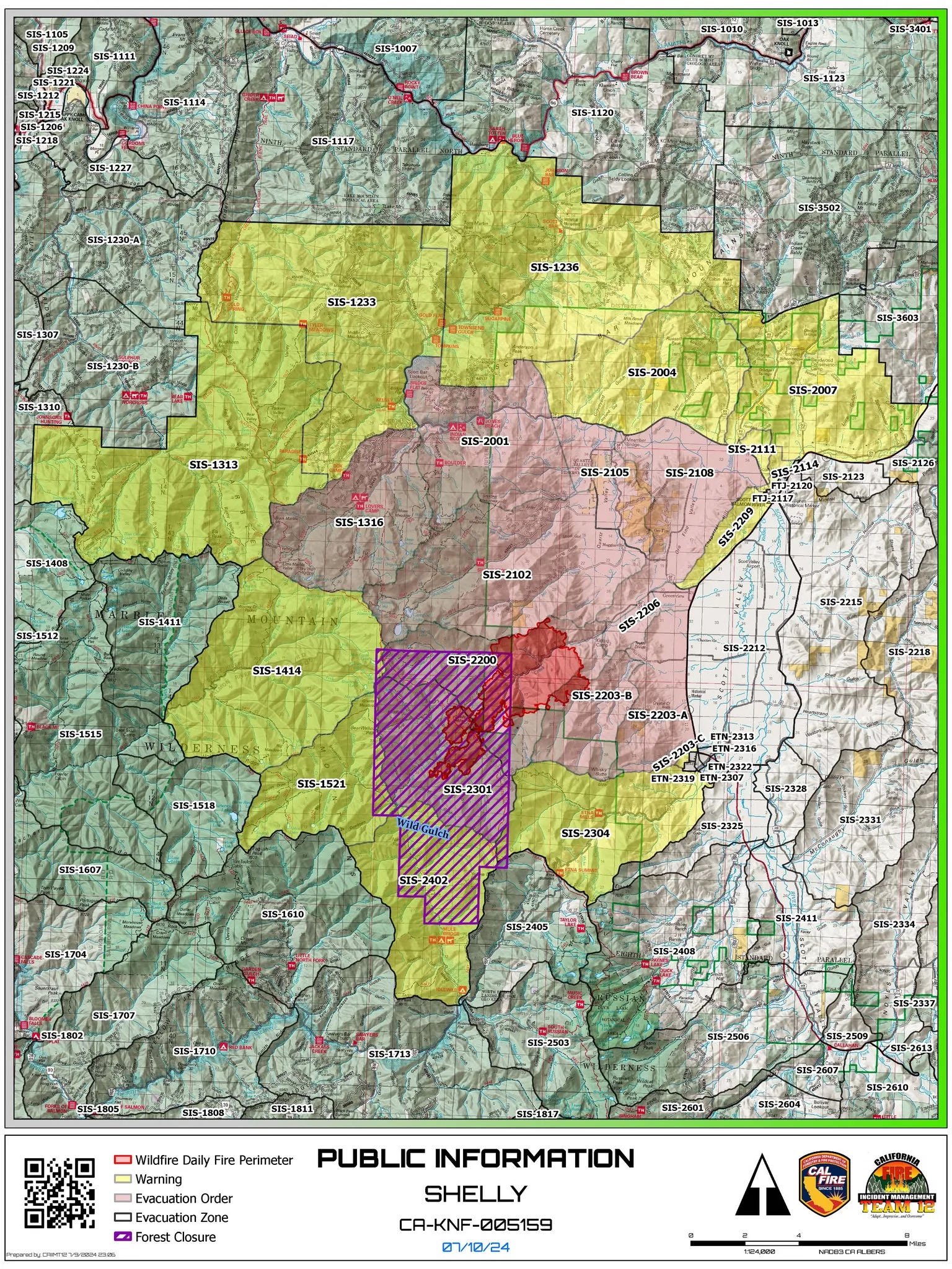 Shelly Fire Map