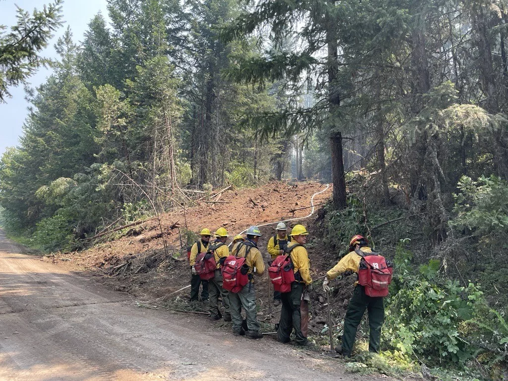 Firefighters working on the Salt Creek Fire