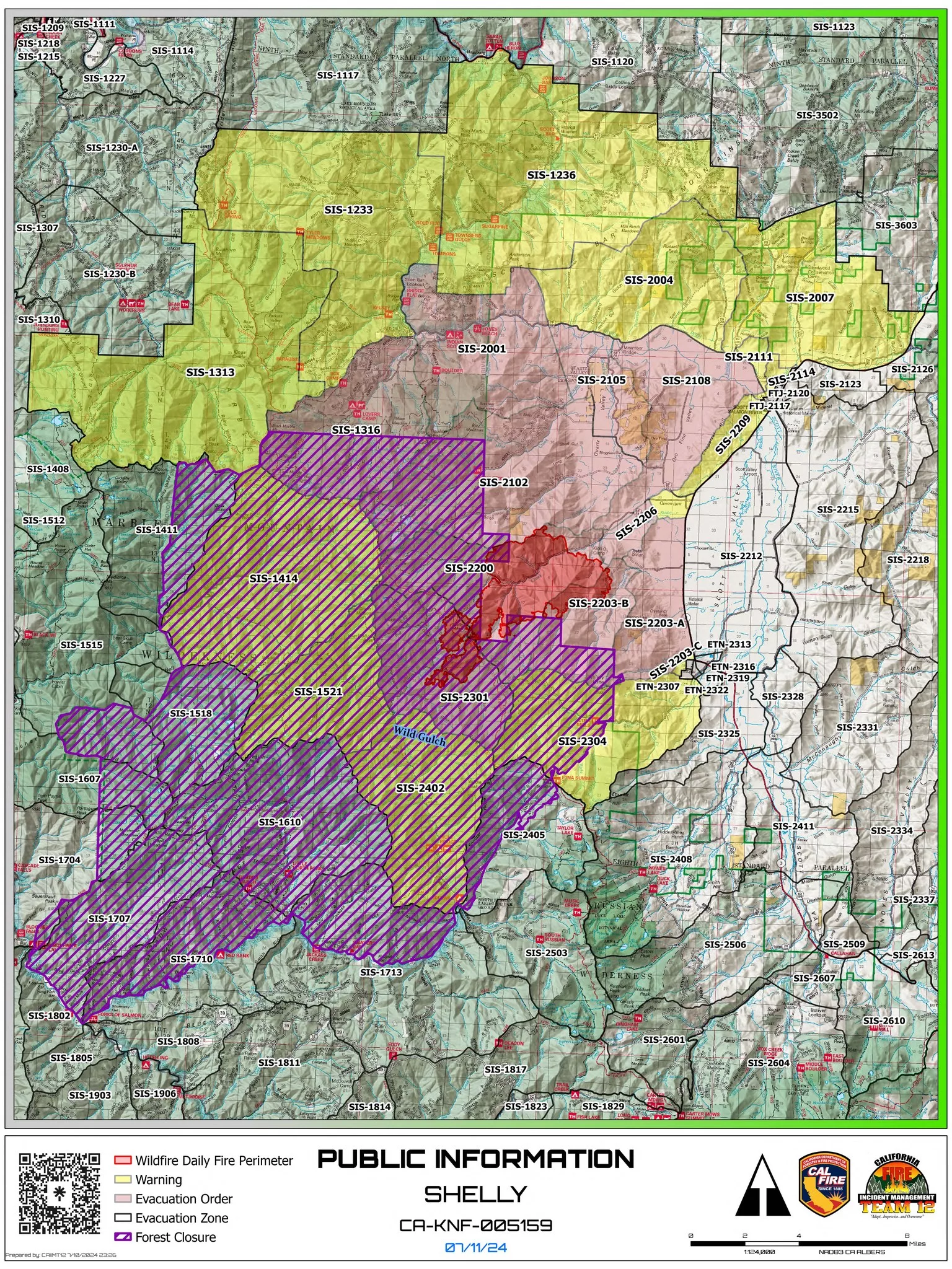 Shelly Fire Map