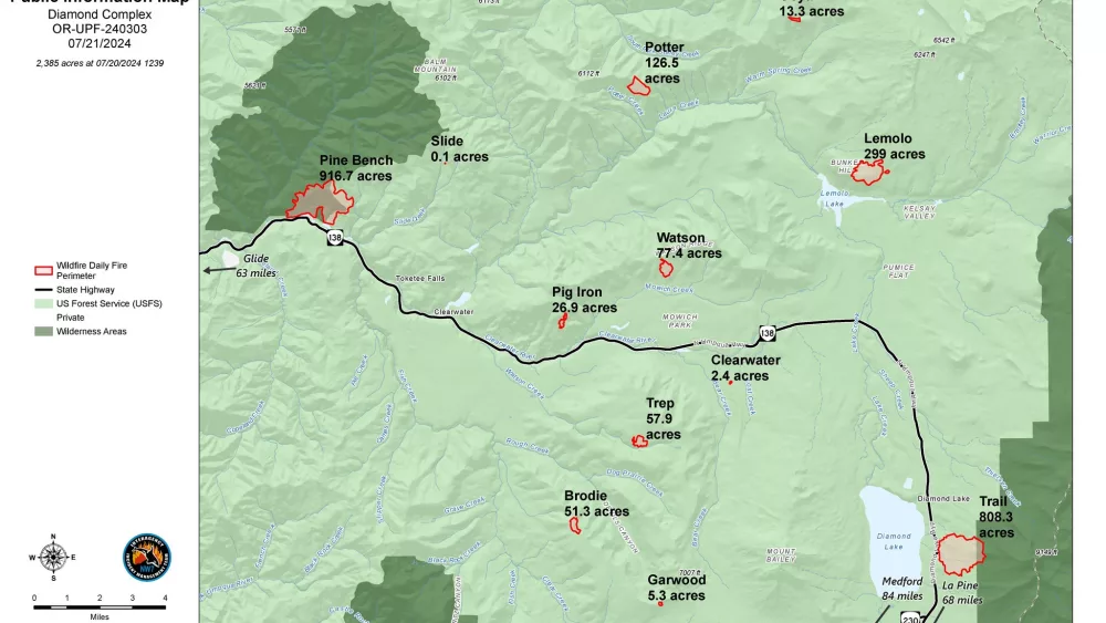 A map of the Diamond Complex Fires