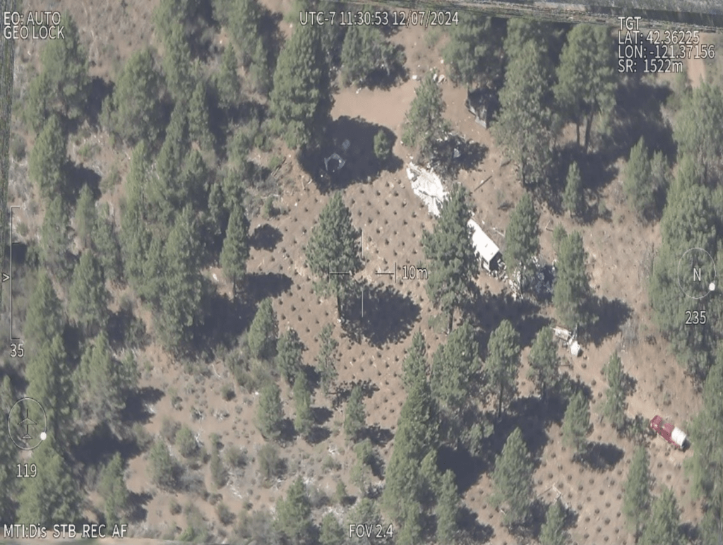 An aerial surveillance photo of the Tiger Lane marijuana grow operation