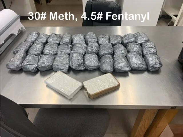 30 pounds of meth and 4.5 pounds of fentanyl from a MADGE bust