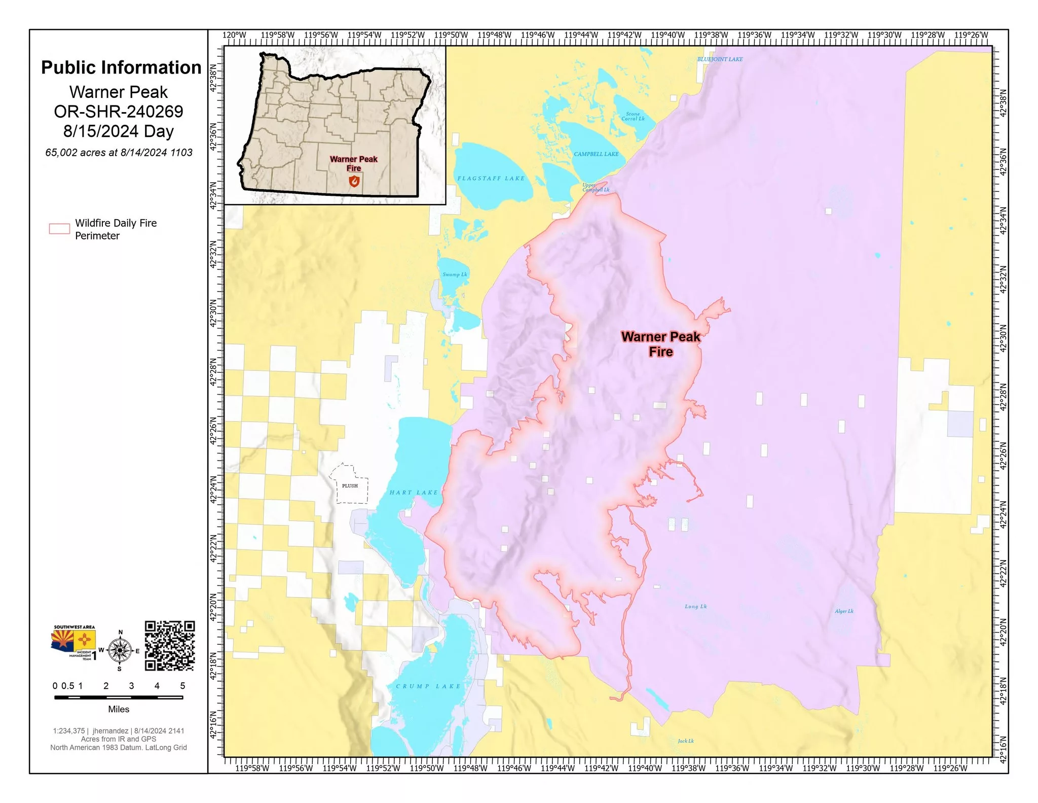 A map of the Warner Peak