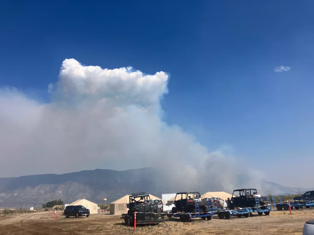 Smoke from the Warner Peak Fire