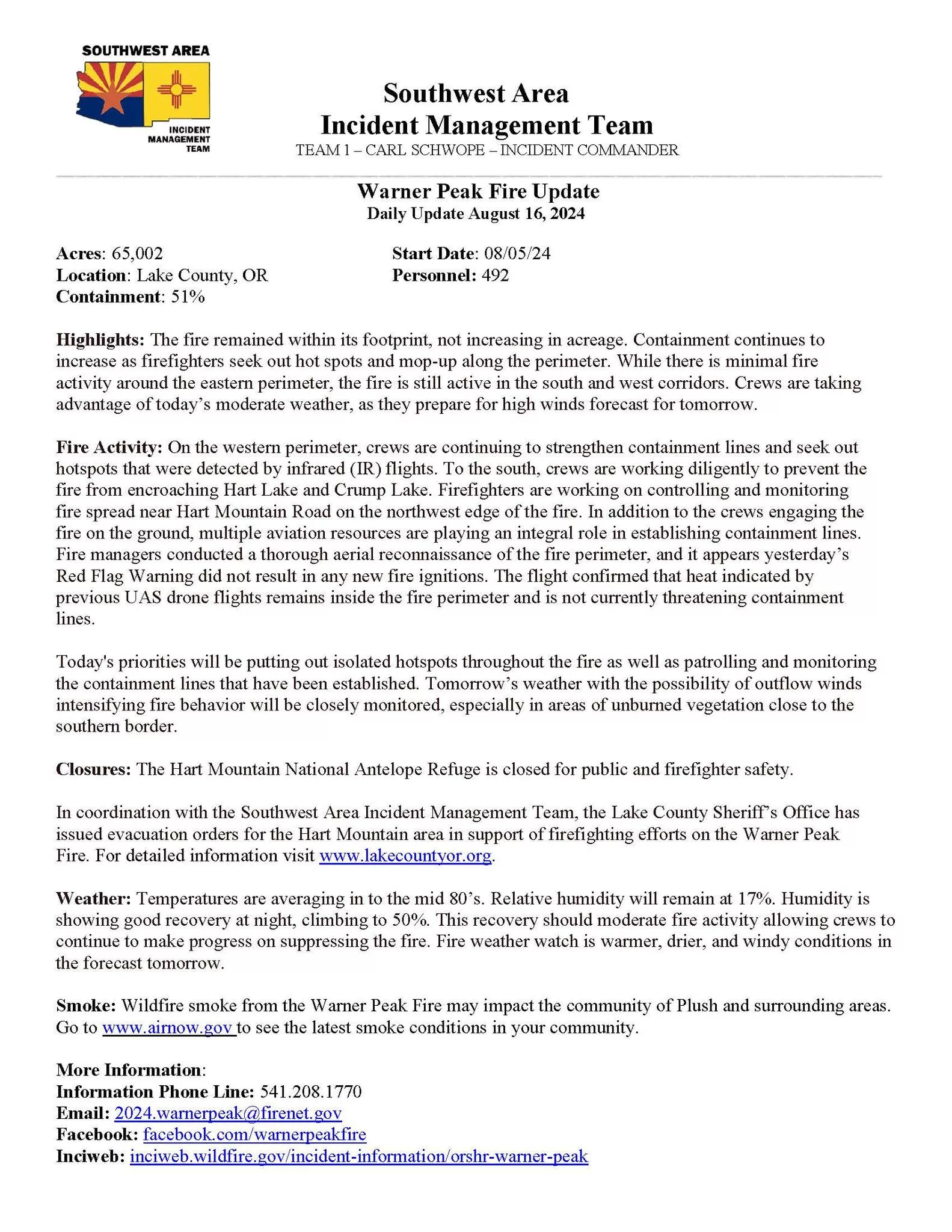 Warner Peak Fire 1