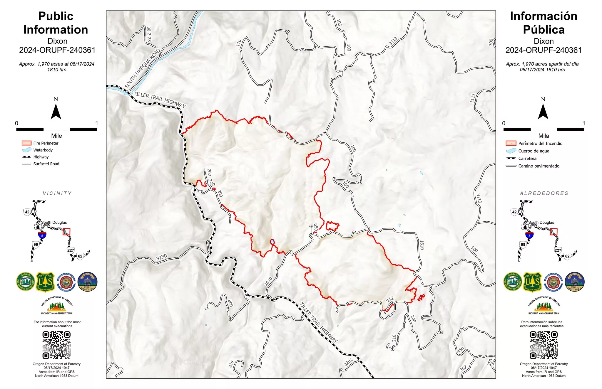 A map of the Dixon Fire