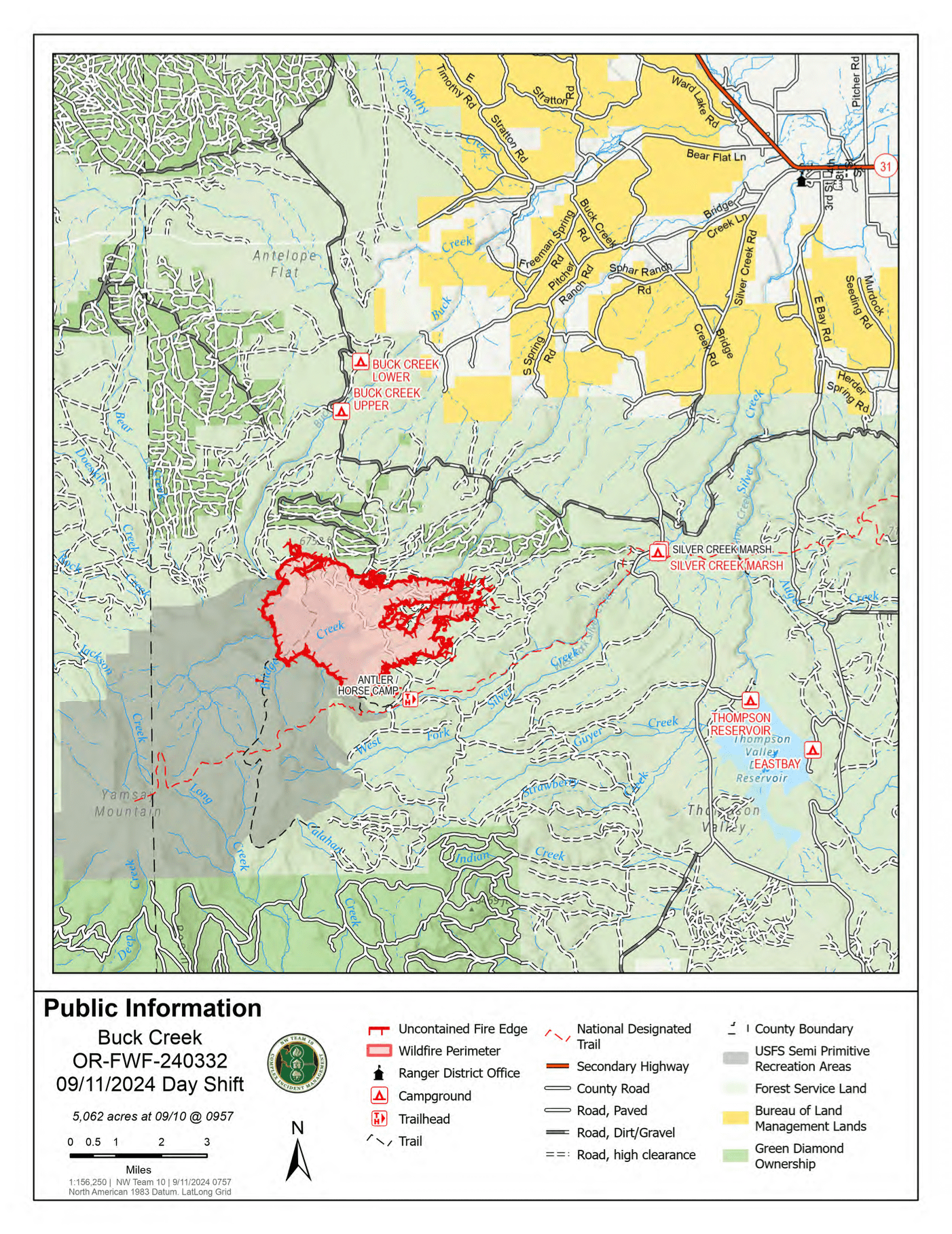 Buck Creek Fire Map