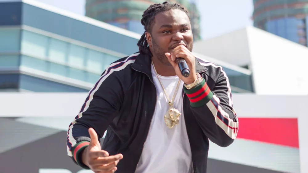 Rapper Tee Grizzley attended and performs at the 2017 BET Experience 106 and Park Sound Stage at the Microsoft Center June 23rd^ 2017 in Los Angeles^ California -USA