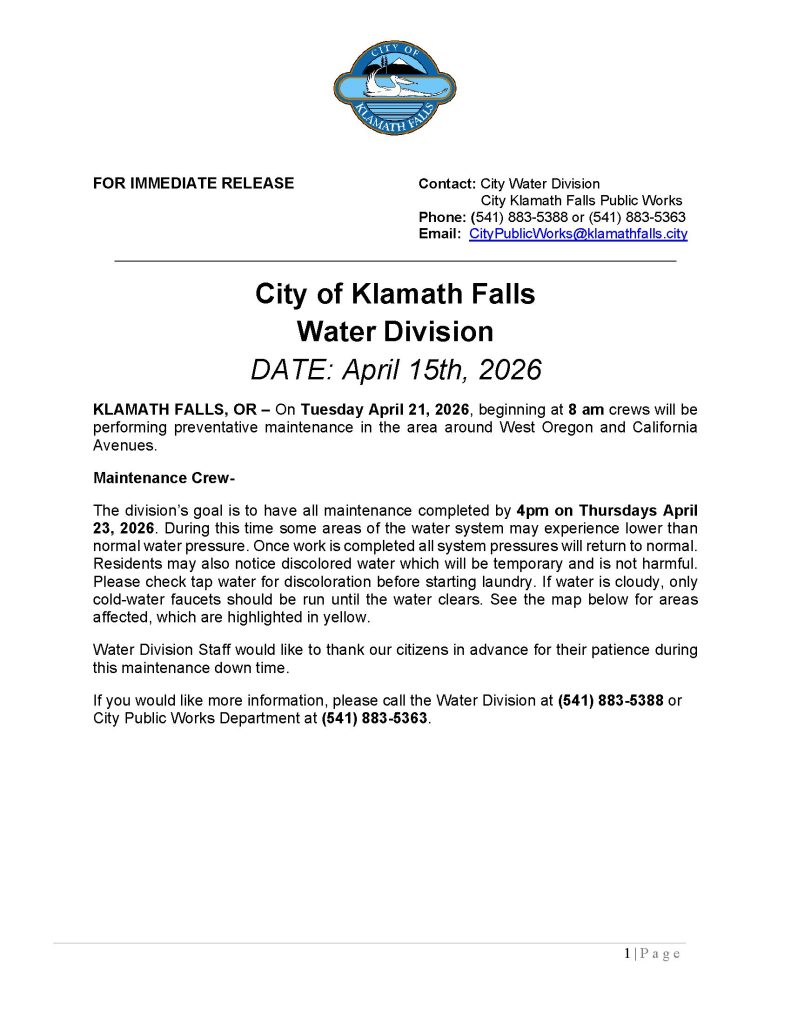 W. Oregon & California Ave. Maintenance Work